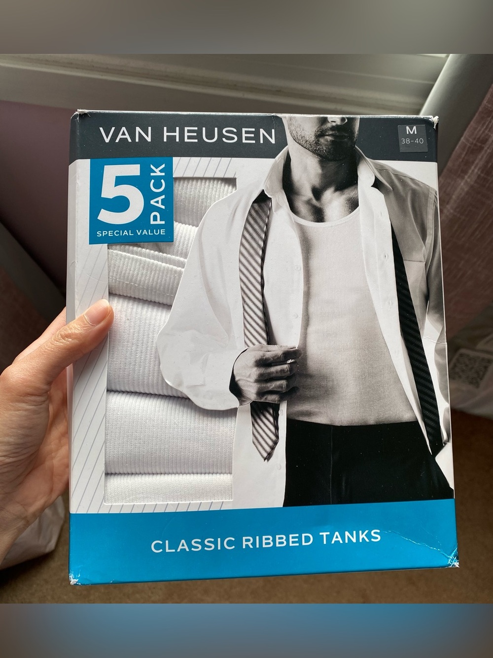 NEW Van Heusen Men’s Classic Ribbed Tank (White) - 5-Pack